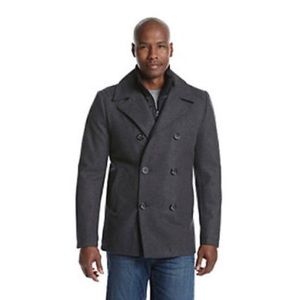 GUESS Wool pea coat with Removable Collar.  Medium